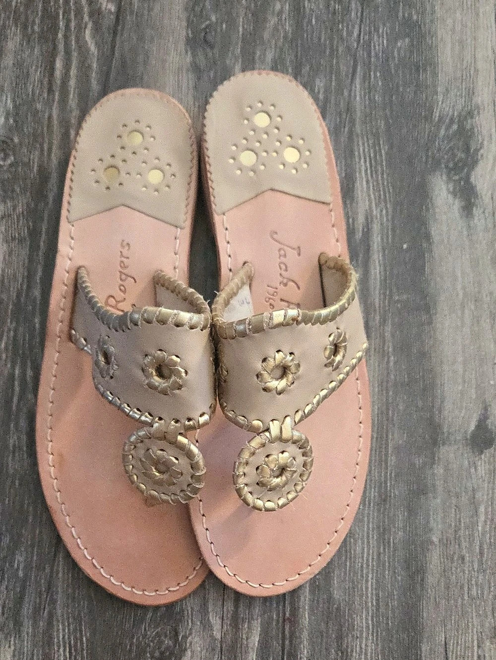Jack Rogers Original Jacks Flat Sandal Brown & Pink